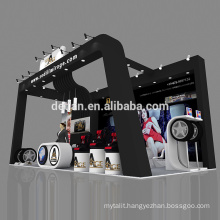 Detian offer modular exhibition display wood coated tyre booth design